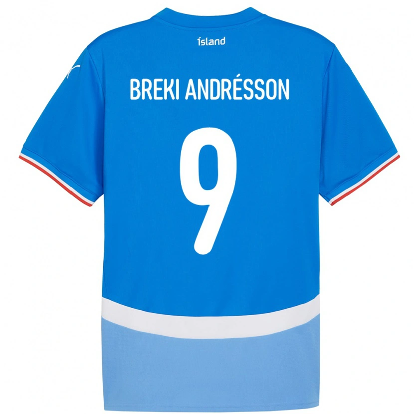 Danxen Børn Island Benoný Breki Andrésson #9 Blå Hjemmebane Spillertrøjer 24-26 Trøje T-Shirt