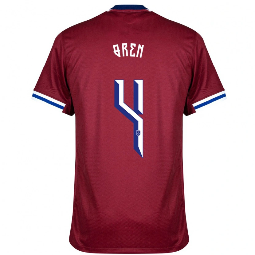 Danxen Børn Norge Mathias Øren #4 Rød Blå Hvid Hjemmebane Spillertrøjer 24-26 Trøje T-Shirt