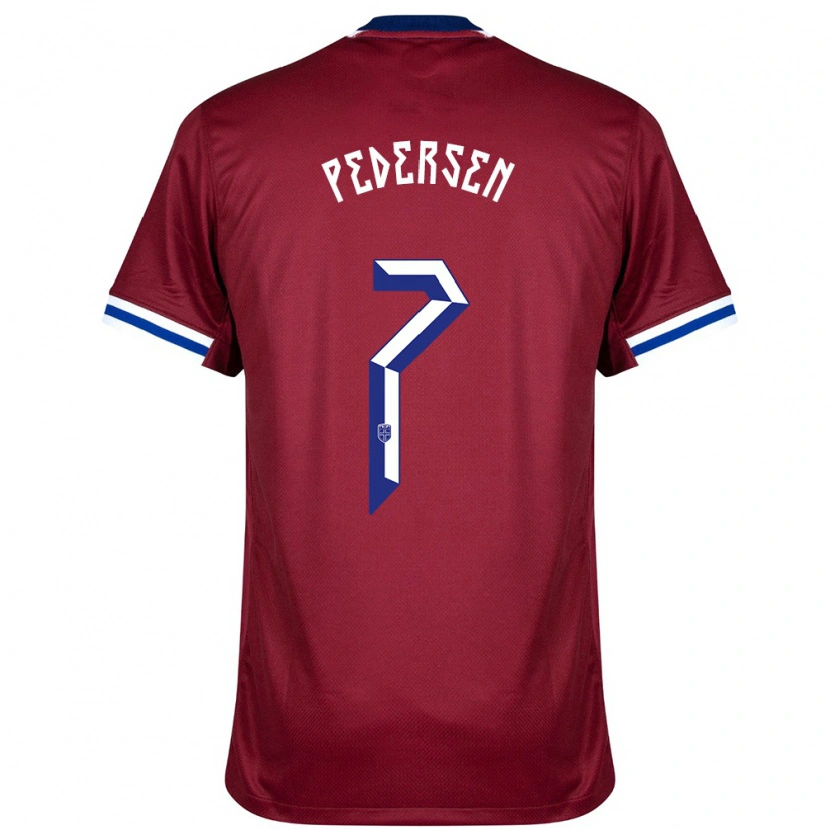 Danxen Børn Norge Mats Pedersen #7 Rød Blå Hvid Hjemmebane Spillertrøjer 24-26 Trøje T-Shirt