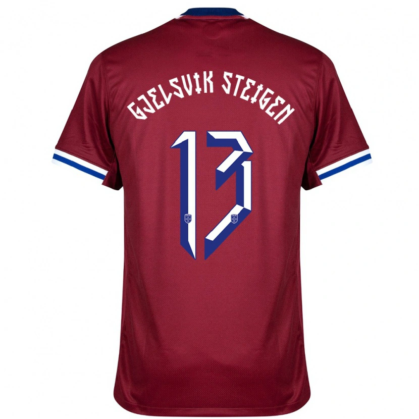 Danxen Børn Norge Rasmus Gjelsvik Steigen #13 Rød Blå Hvid Hjemmebane Spillertrøjer 24-26 Trøje T-Shirt