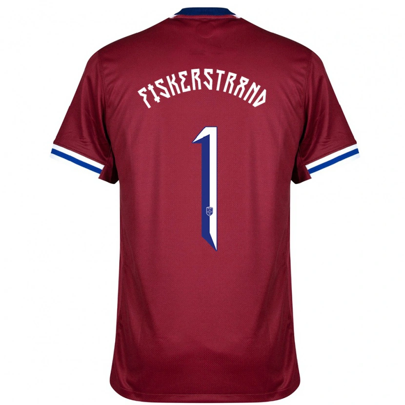 Danxen Børn Norge Cecilie Fiskerstrand #1 Rød Blå Hvid Hjemmebane Spillertrøjer 24-26 Trøje T-Shirt