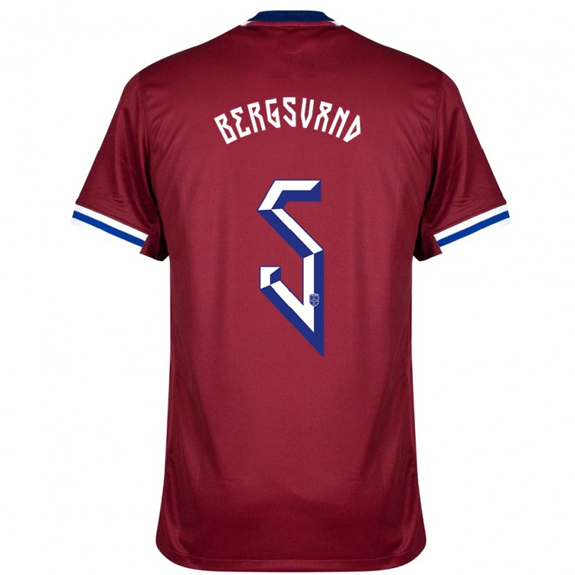 Danxen Børn Norge Guro Bergsvand #5 Rød Blå Hvid Hjemmebane Spillertrøjer 24-26 Trøje T-Shirt