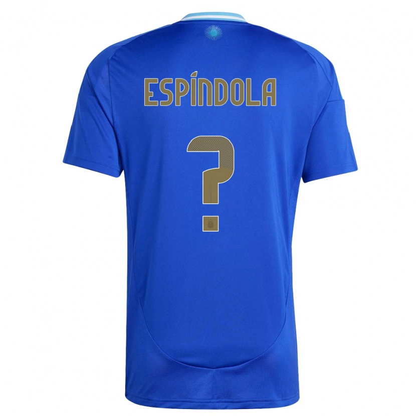 Danxen Børn Argentina Santiago Espíndola #0 Blå Udebane Spillertrøjer 24-26 Trøje T-Shirt