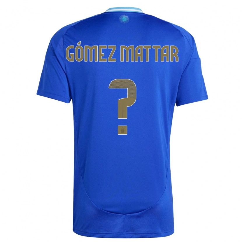 Danxen Børn Argentina Jerónimo Gómez Mattar #0 Blå Udebane Spillertrøjer 24-26 Trøje T-Shirt