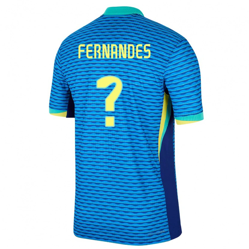 Danxen Børn Brasilien Nathan Fernandes #0 Blå Udebane Spillertrøjer 24-26 Trøje T-Shirt