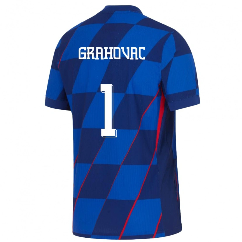 Danxen Børn Kroatien Matej Grahovac #1 Blå Udebane Spillertrøjer 24-26 Trøje T-Shirt