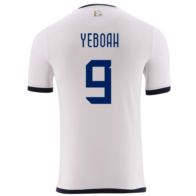Danxen Børn Ecuador John Yeboah #9 Hvid Udebane Spillertrøjer 24-26 Trøje T-Shirt