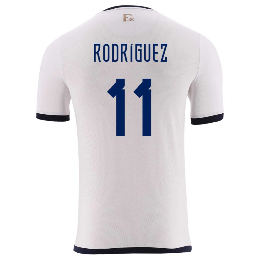 Danxen Børn Ecuador Kevin Rodríguez #11 Hvid Udebane Spillertrøjer 24-26 Trøje T-Shirt
