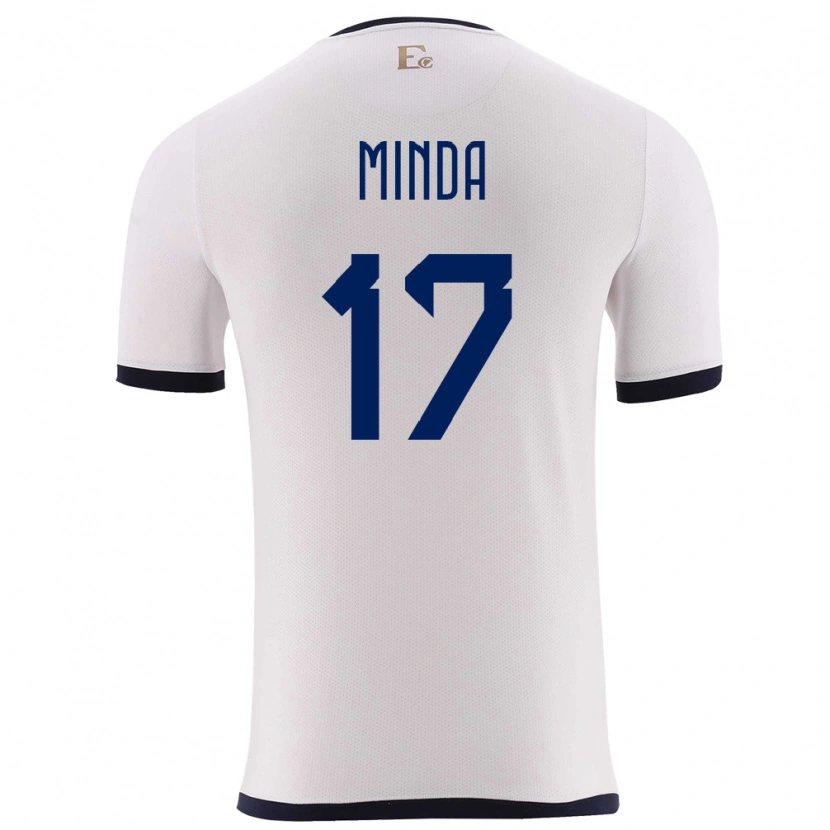 Danxen Børn Ecuador Alan Minda #17 Hvid Udebane Spillertrøjer 24-26 Trøje T-Shirt
