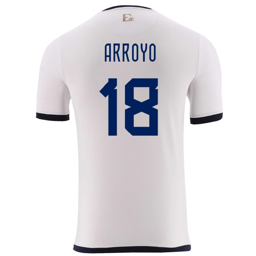 Danxen Børn Ecuador Keny Arroyo #18 Hvid Udebane Spillertrøjer 24-26 Trøje T-Shirt