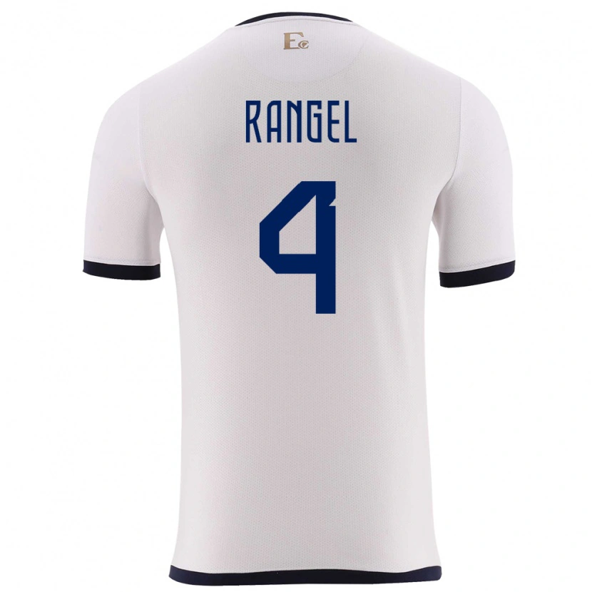 Danxen Børn Ecuador Álex Rangel #4 Hvid Udebane Spillertrøjer 24-26 Trøje T-Shirt