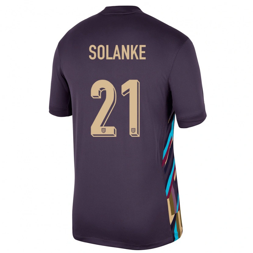 Danxen Børn England Dominic Solanke #21 Mørk Rosin Udebane Spillertrøjer 24-26 Trøje T-Shirt