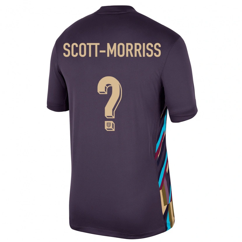 Danxen Børn England Gus Scott-Morriss #0 Mørk Rosin Udebane Spillertrøjer 24-26 Trøje T-Shirt
