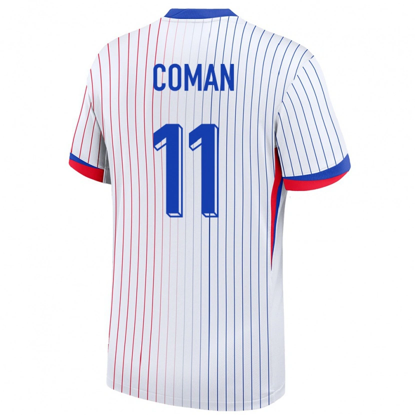 Danxen Børn Frankrig Kingsley Coman #11 Hvid Udebane Spillertrøjer 24-26 Trøje T-Shirt