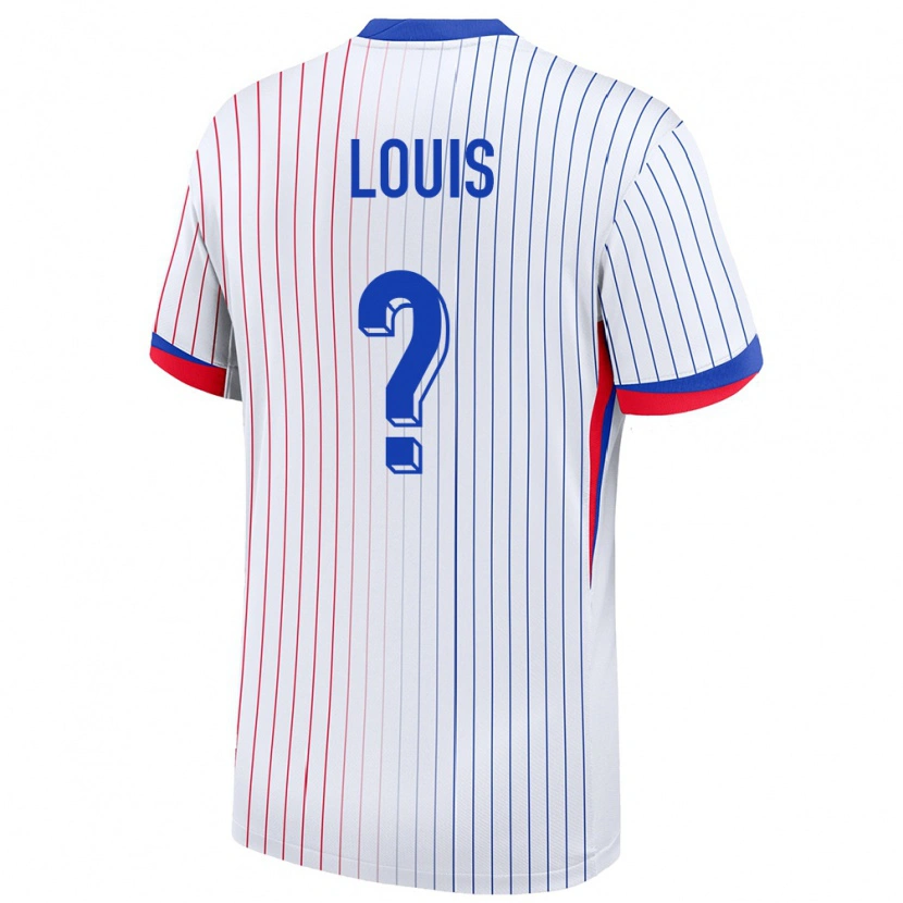 Danxen Børn Frankrig Coleen Louis #0 Hvid Udebane Spillertrøjer 24-26 Trøje T-Shirt