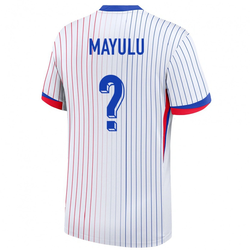 Danxen Børn Frankrig Senny Mayulu #0 Hvid Udebane Spillertrøjer 24-26 Trøje T-Shirt