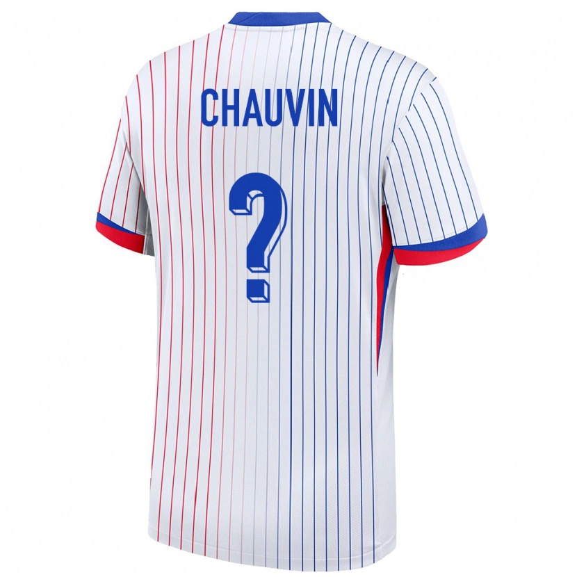 Danxen Børn Frankrig Yoann Chauvin #0 Hvid Udebane Spillertrøjer 24-26 Trøje T-Shirt