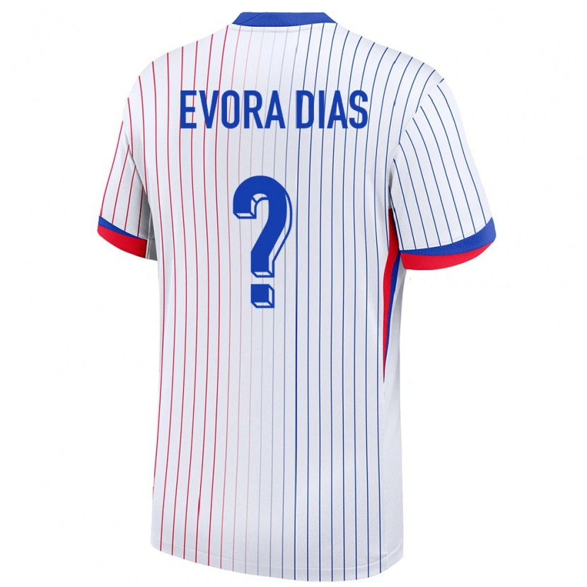 Danxen Børn Frankrig Enzo Evora Dias #0 Hvid Udebane Spillertrøjer 24-26 Trøje T-Shirt