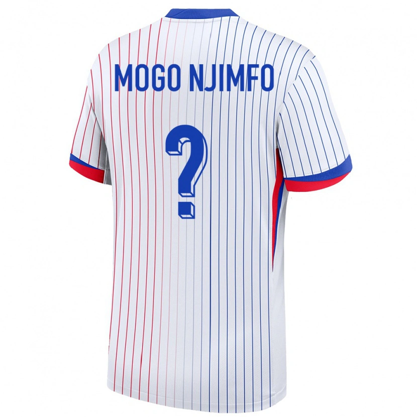 Danxen Børn Frankrig Arthur Mogo Njimfo #0 Hvid Udebane Spillertrøjer 24-26 Trøje T-Shirt
