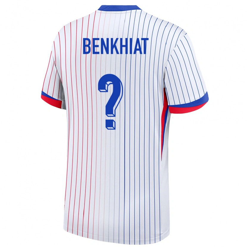 Danxen Børn Frankrig Ramy Benkhiat #0 Hvid Udebane Spillertrøjer 24-26 Trøje T-Shirt