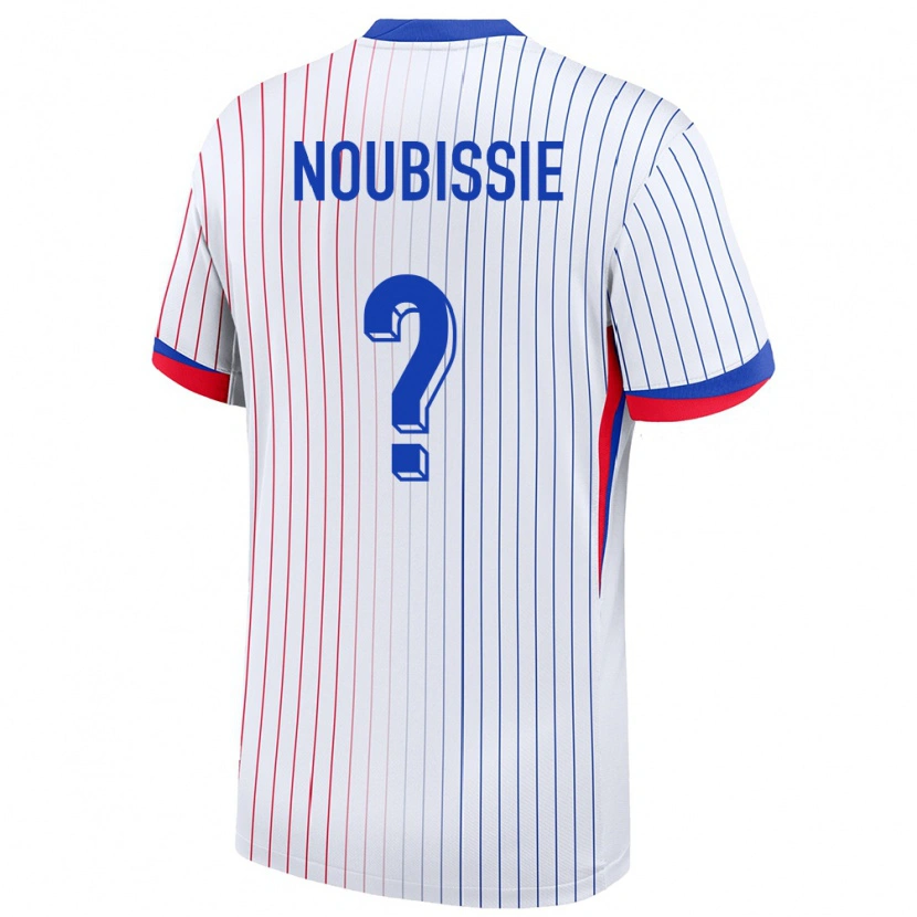 Danxen Børn Frankrig Tyrese Noubissie #0 Hvid Udebane Spillertrøjer 24-26 Trøje T-Shirt