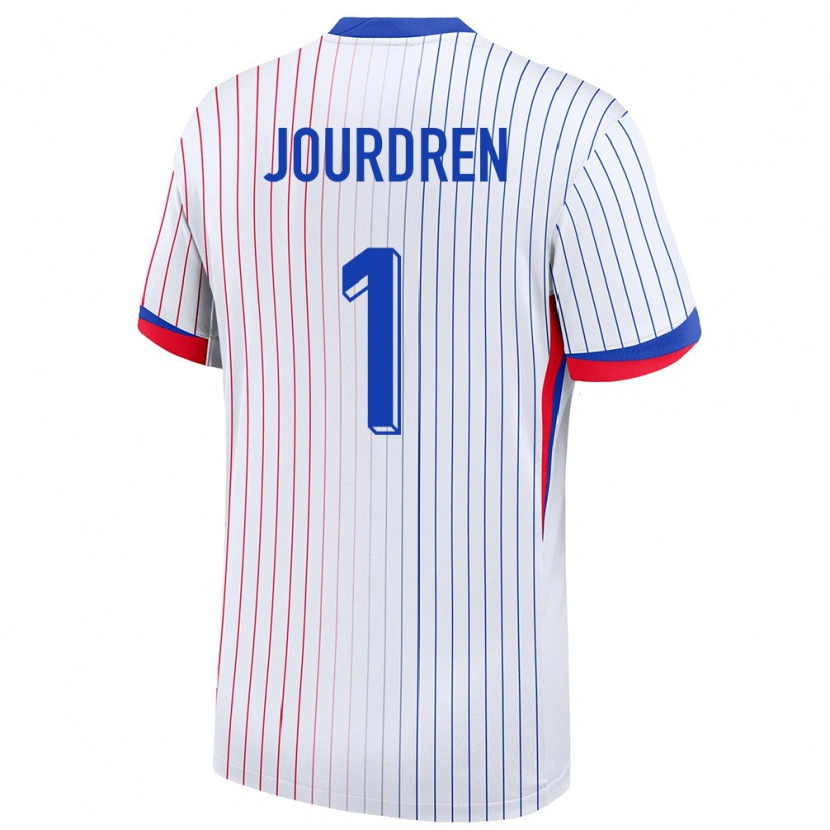 Danxen Børn Frankrig Ilan Jourdren #1 Hvid Udebane Spillertrøjer 24-26 Trøje T-Shirt