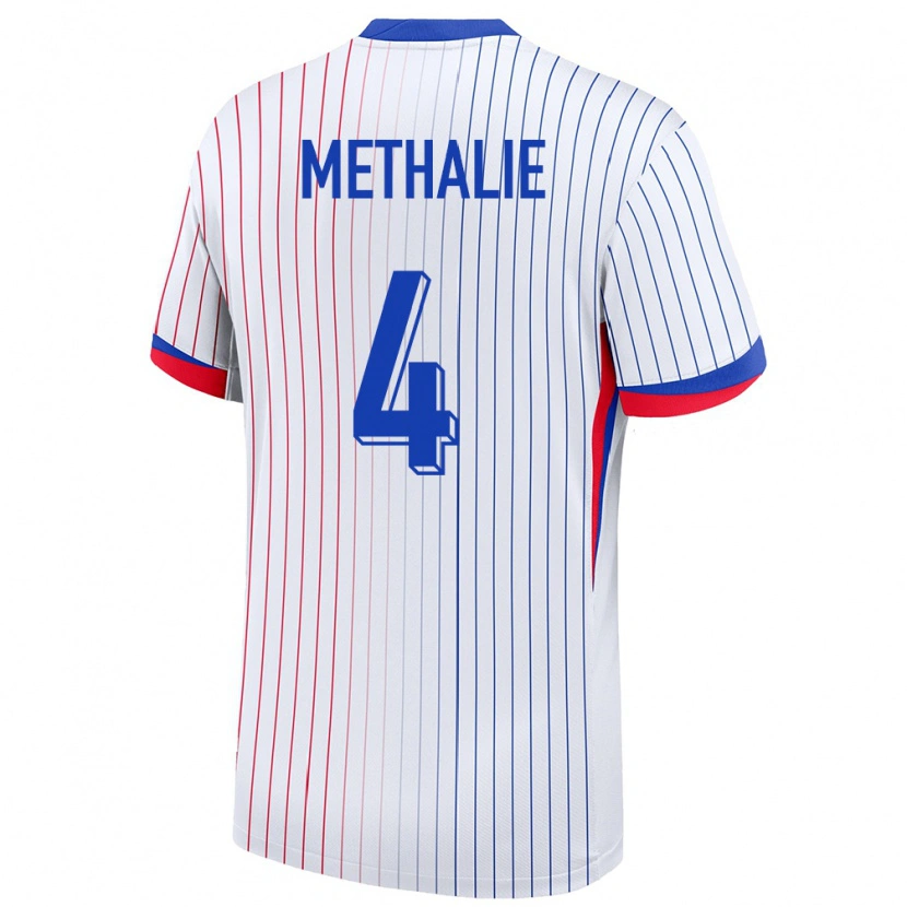 Danxen Børn Frankrig Dayann Methalie #4 Hvid Udebane Spillertrøjer 24-26 Trøje T-Shirt