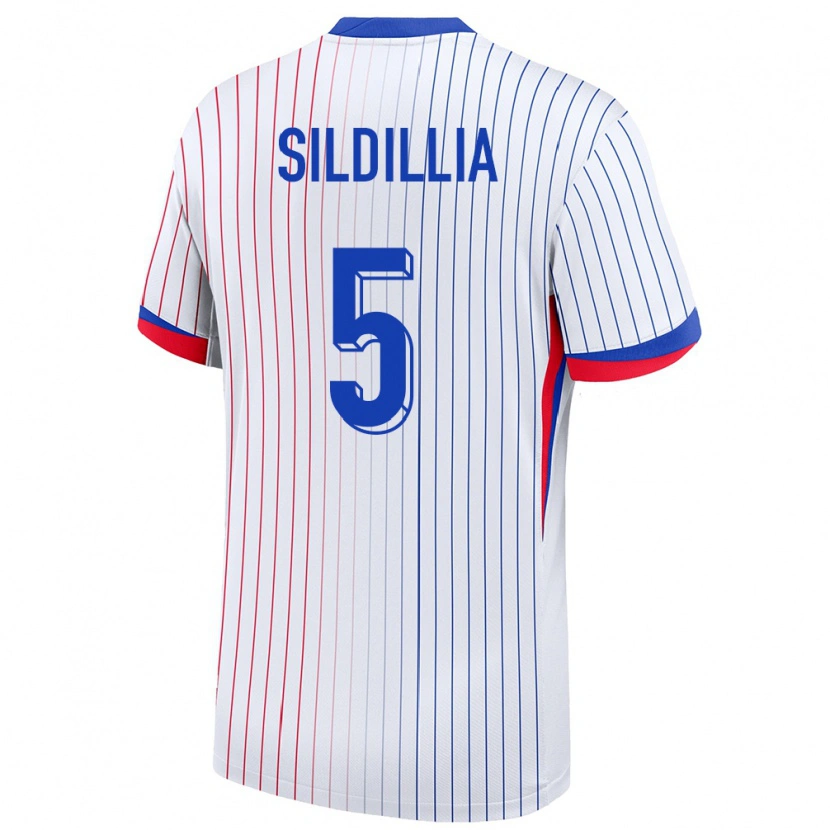 Danxen Børn Frankrig Kiliann Sildillia #5 Hvid Udebane Spillertrøjer 24-26 Trøje T-Shirt