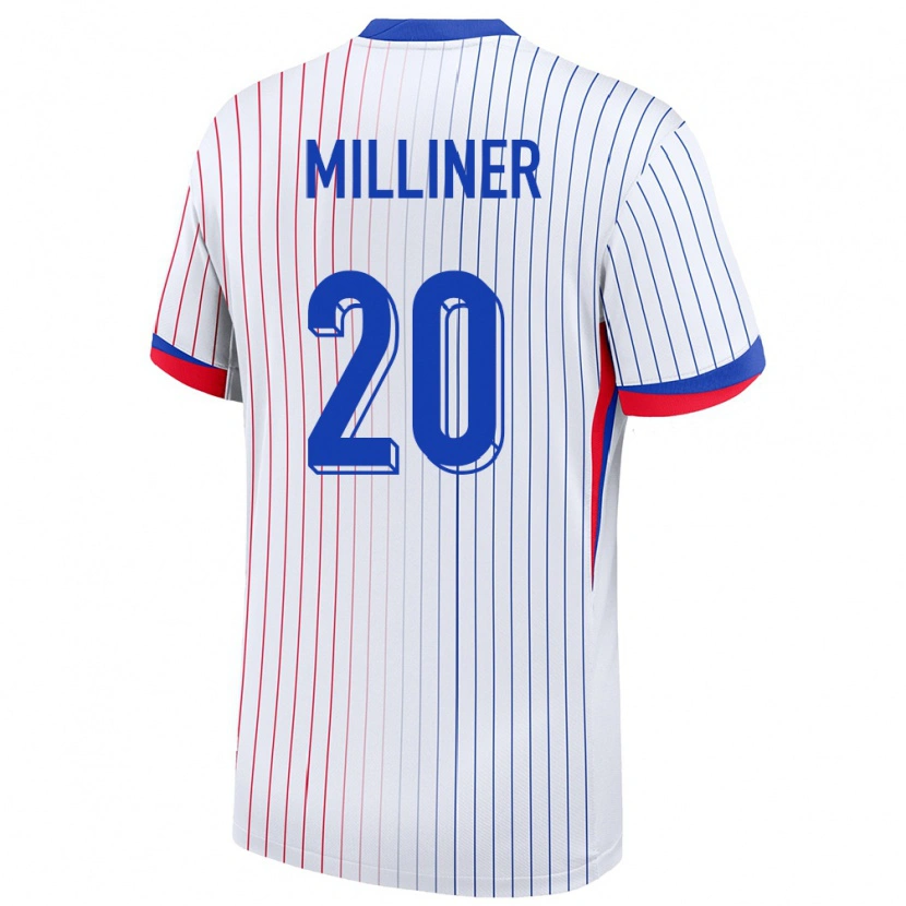 Danxen Børn Frankrig Léo Milliner #20 Hvid Udebane Spillertrøjer 24-26 Trøje T-Shirt