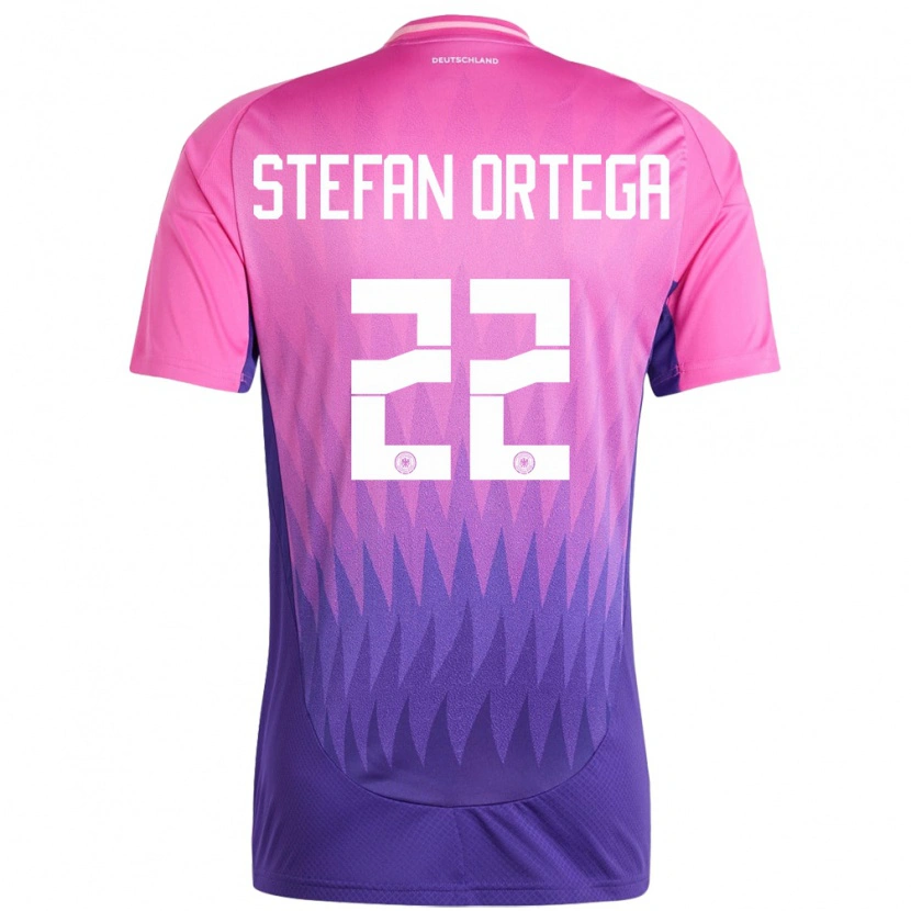 Danxen Børn Tyskland Stefan Ortega #22 Pink Lilla Udebane Spillertrøjer 24-26 Trøje T-Shirt