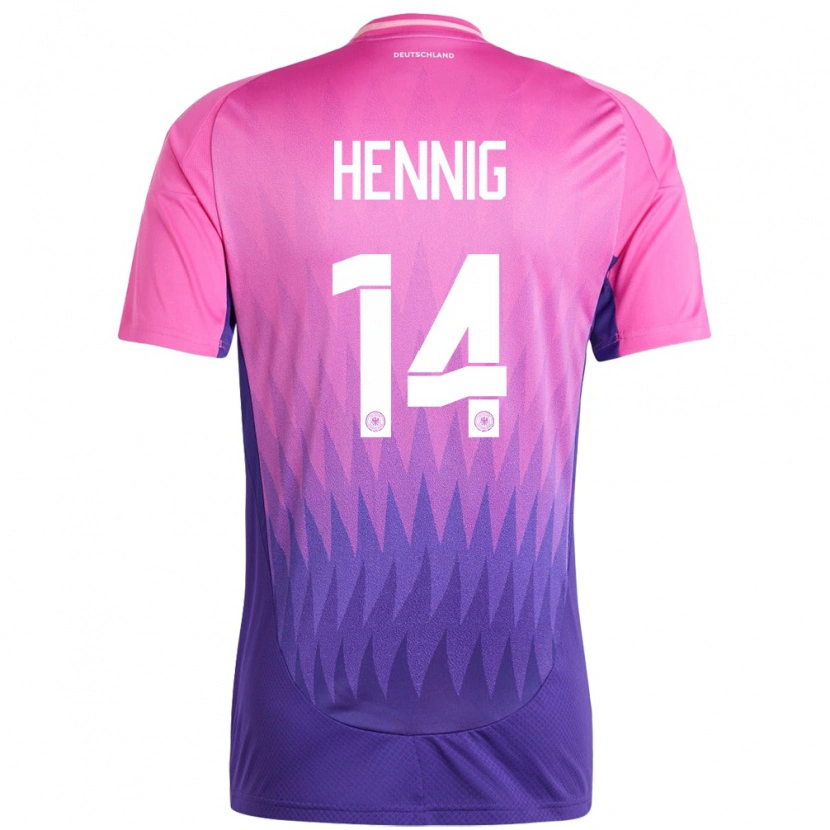 Danxen Børn Tyskland Maximilian Hennig #14 Pink Lilla Udebane Spillertrøjer 24-26 Trøje T-Shirt