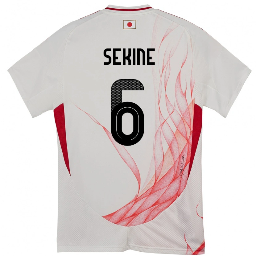Danxen Børn Japan Hiroki Sekine #6 Hvid Udebane Spillertrøjer 24-26 Trøje T-Shirt