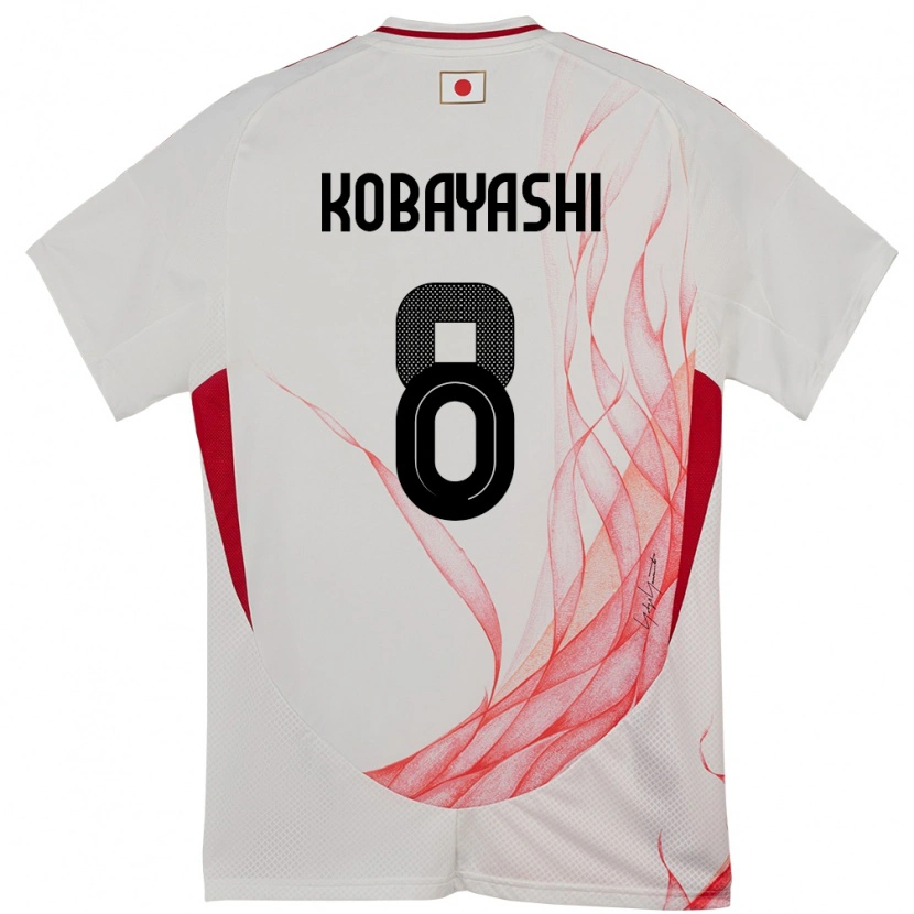 Danxen Børn Japan Shimon Kobayashi #8 Hvid Udebane Spillertrøjer 24-26 Trøje T-Shirt