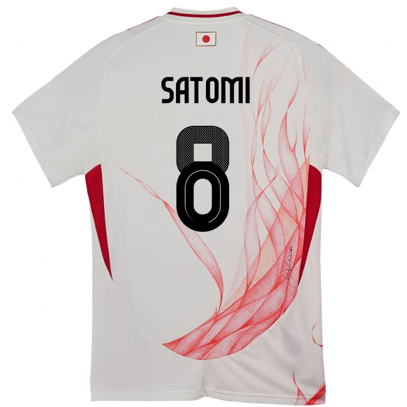 Danxen Børn Japan Tafuku Satomi #8 Hvid Udebane Spillertrøjer 24-26 Trøje T-Shirt