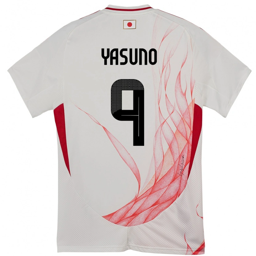Danxen Børn Japan Takumi Yasuno #9 Hvid Udebane Spillertrøjer 24-26 Trøje T-Shirt