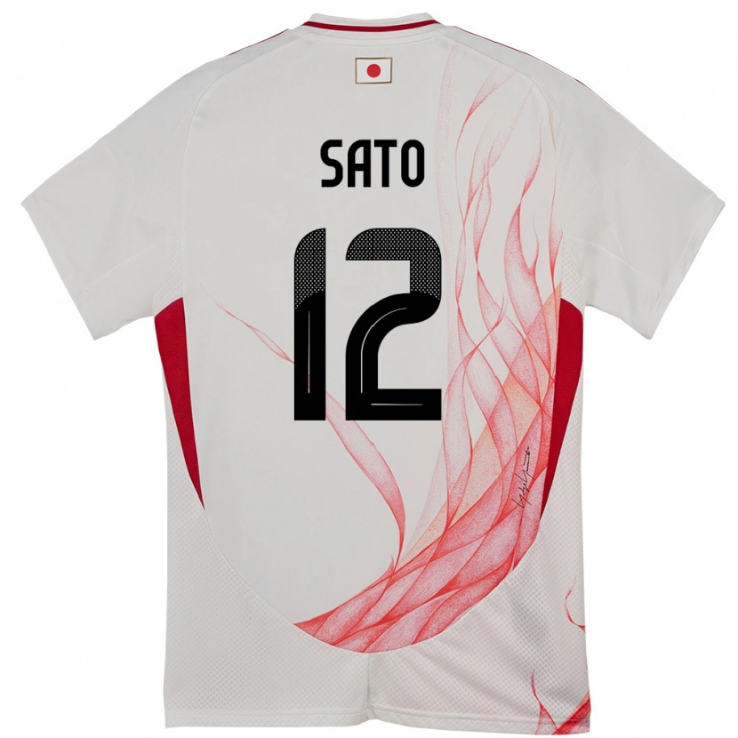 Danxen Børn Japan Rikuto Sato #12 Hvid Udebane Spillertrøjer 24-26 Trøje T-Shirt