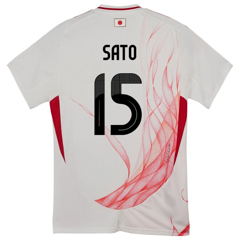 Danxen Børn Japan Mihiro Sato #15 Hvid Udebane Spillertrøjer 24-26 Trøje T-Shirt
