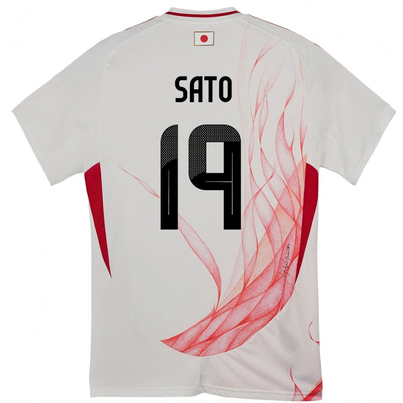 Danxen Børn Japan Raku Sato #19 Hvid Udebane Spillertrøjer 24-26 Trøje T-Shirt