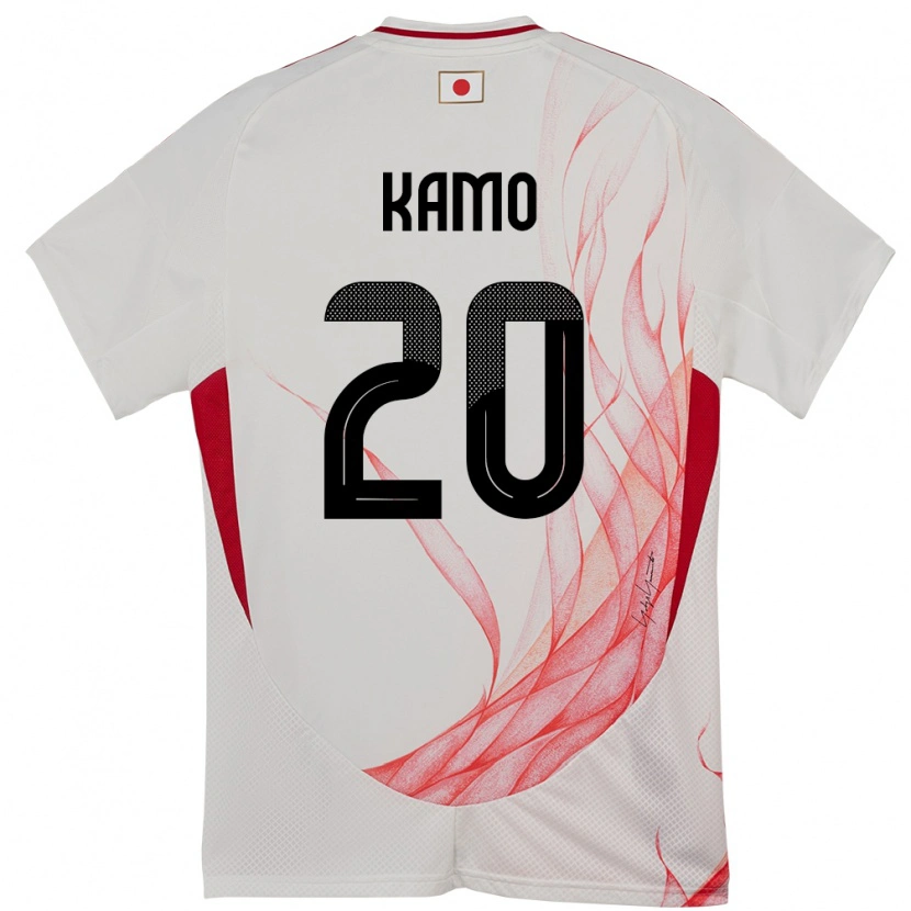 Danxen Børn Japan Yuito Kamo #20 Hvid Udebane Spillertrøjer 24-26 Trøje T-Shirt