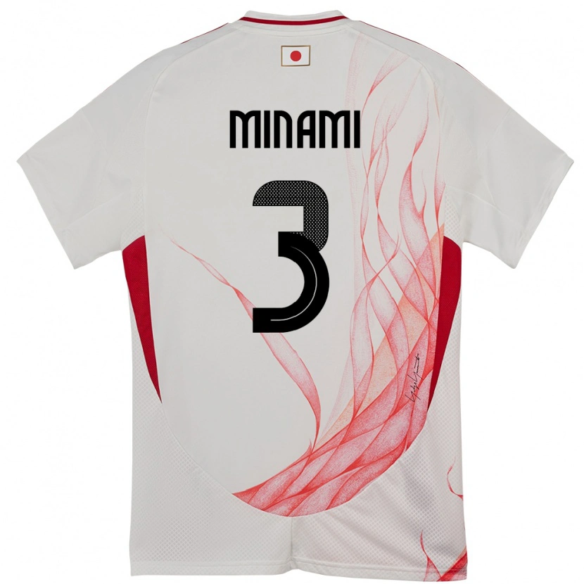 Danxen Børn Japan Moeka Minami #3 Hvid Udebane Spillertrøjer 24-26 Trøje T-Shirt