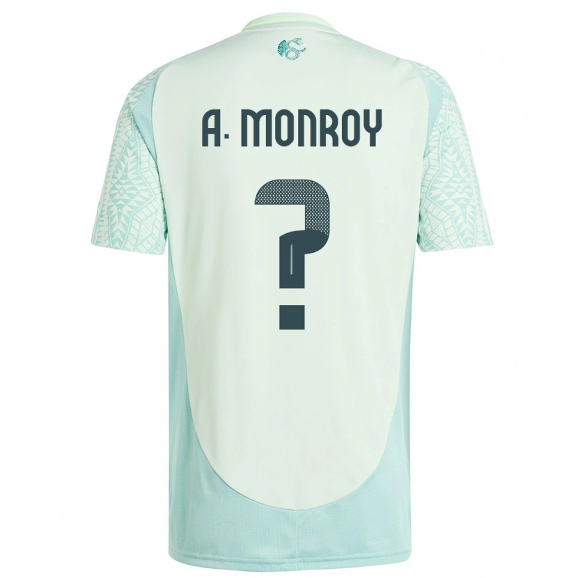 Danxen Børn Mexico Pablo Monroy #0 Linen Grøn Udebane Spillertrøjer 24-26 Trøje T-Shirt
