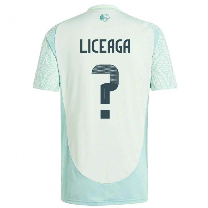 Danxen Børn Mexico Sebastián Liceaga #0 Linen Grøn Udebane Spillertrøjer 24-26 Trøje T-Shirt