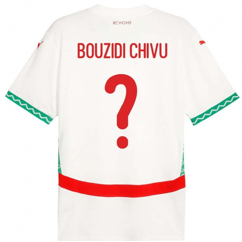 Danxen Børn Marokko Rayan Bouzidi Chivu #0 Hvid Udebane Spillertrøjer 24-26 Trøje T-Shirt