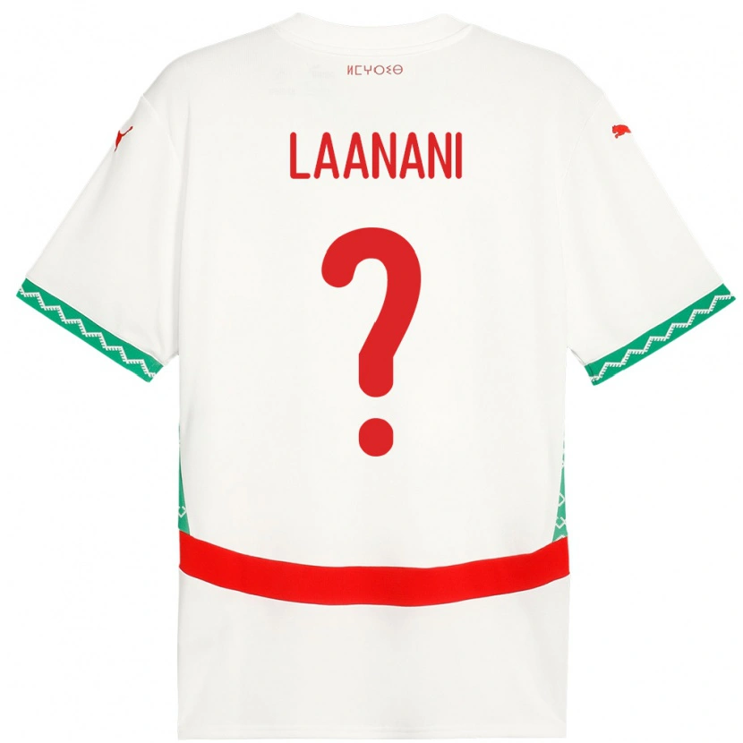 Danxen Børn Marokko Kamal Laanani #0 Hvid Udebane Spillertrøjer 24-26 Trøje T-Shirt