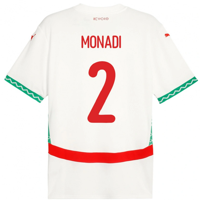Danxen Børn Marokko Soulaiman Monadi #2 Hvid Udebane Spillertrøjer 24-26 Trøje T-Shirt