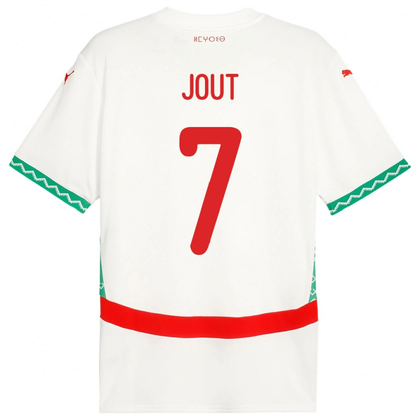 Danxen Børn Marokko Adam Jout #7 Hvid Udebane Spillertrøjer 24-26 Trøje T-Shirt