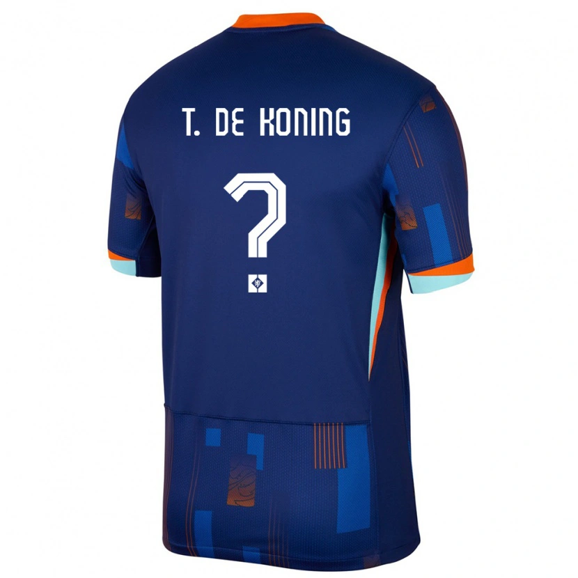 Danxen Børn Holland Tim De Koning #0 Blå Udebane Spillertrøjer 24-26 Trøje T-Shirt
