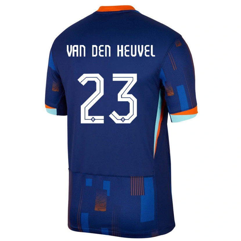 Danxen Børn Holland Dani Van Den Heuvel #23 Blå Udebane Spillertrøjer 24-26 Trøje T-Shirt