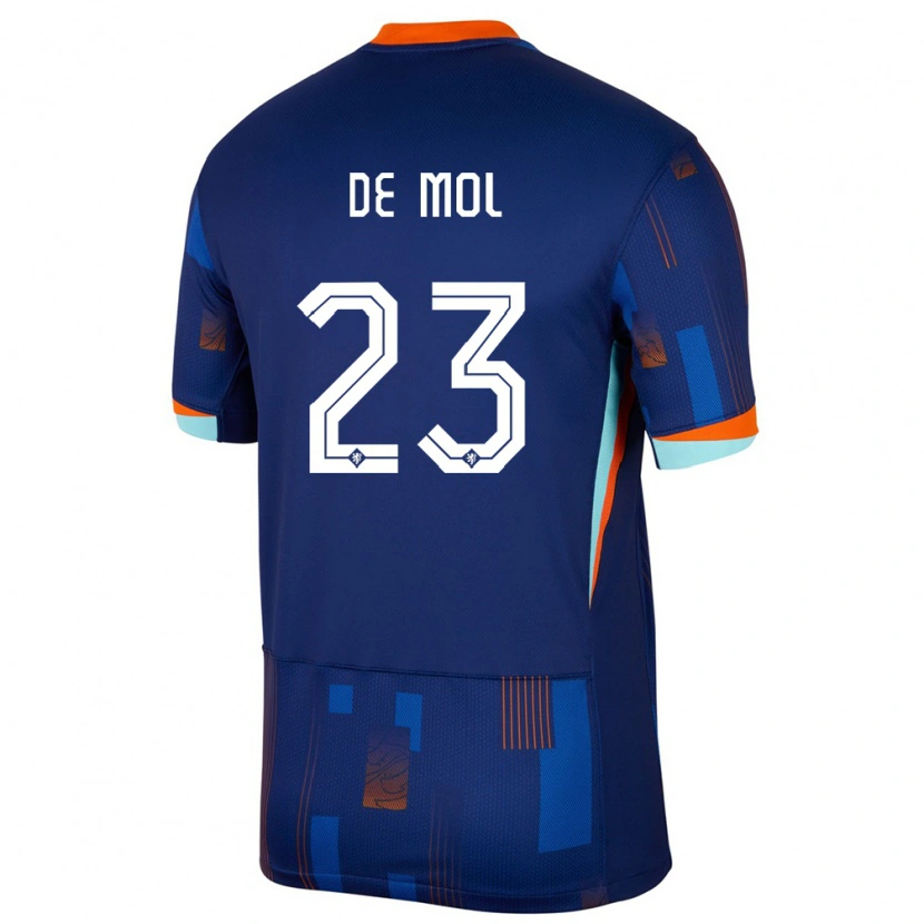 Danxen Børn Holland Stenn De Mol #23 Blå Udebane Spillertrøjer 24-26 Trøje T-Shirt
