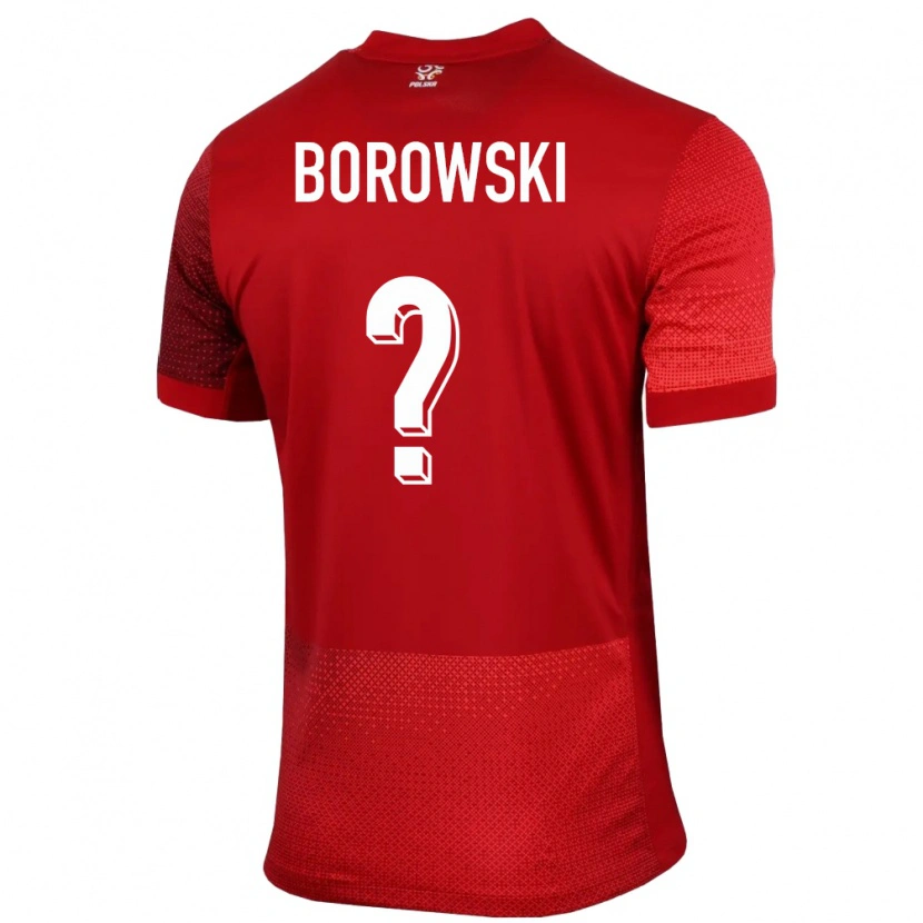 Danxen Børn Polen Bartosz Borowski #0 Rød Udebane Spillertrøjer 24-26 Trøje T-Shirt